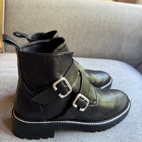 Freda Salvador Athena Sheaarling Leather Moto Boot Boho Women's Sz 8.5 - Picture 6 of 15